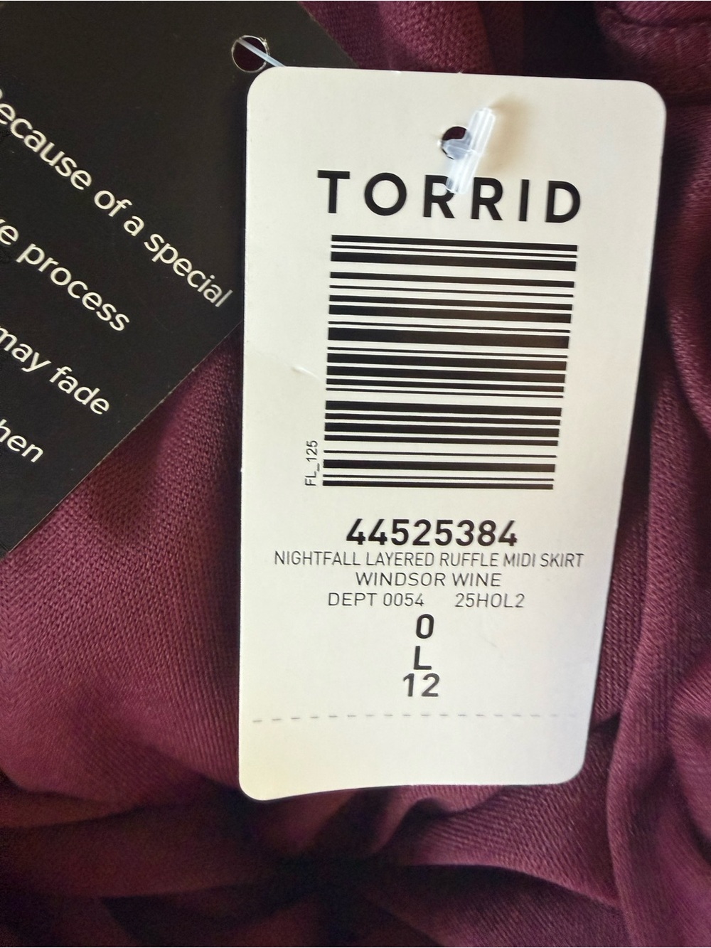 NWT TORRID Nightfall Burgundy Ruffled Tulle Skirt - Picture 5 of 6